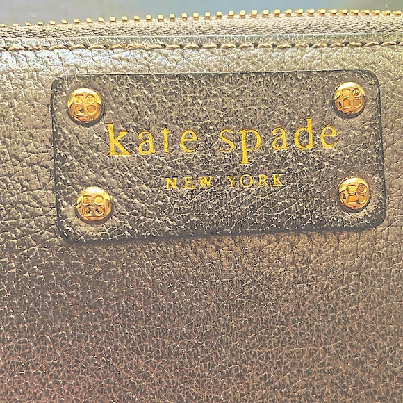 Kate Spade New York Wellesley Neda Long Continentl Saffino Leather Wallet Silver - Picture 3 of 8